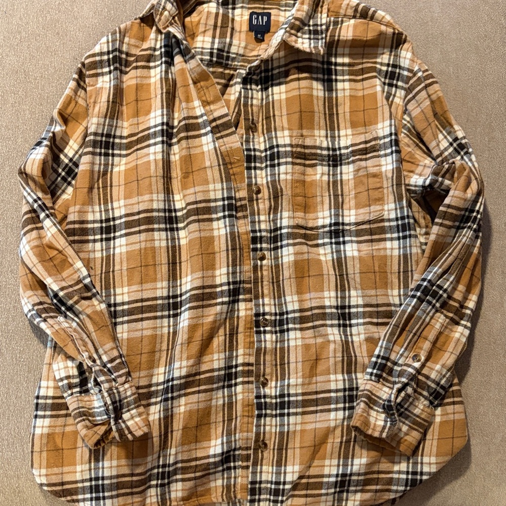 GAP Tan and Black Flannel